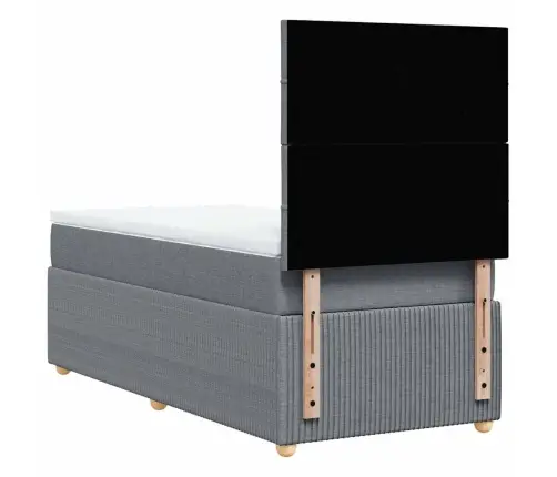 Atsperu Gultas Rāmis Ar Matraci, Gaiši Pelēka Audums, 80X200 Cm Vidaxl