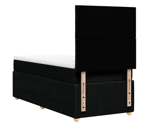 Lova Su Spyruoklėmis Ir Čiužiniu, Juoda, 80X200cm Audinys