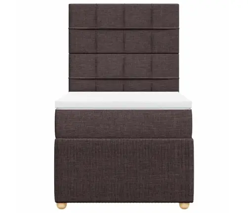 Lova Su Spyruoklėmis Ir Čiužiniu, Ruda, 80X200 cm Audinys