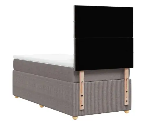 Atsperu Gultas Rāmis Ar Matraci, Pelēkbrūns, 80X200 Cm, Audums Vidaxl