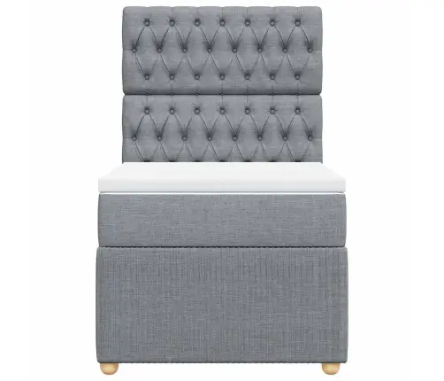 Lova Su Spyruoklėmis Ir Čiužiniu, Pilka, 80X200cm Audinys