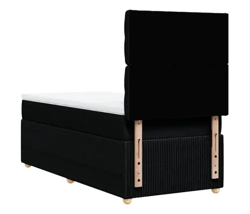 Lova Su Spyruoklėmis Ir Čiužiniu, Juoda, 80X200cm Audinys