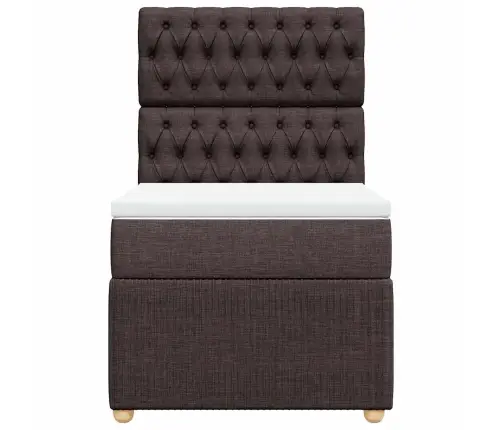 Lova Su Spyruoklėmis Ir Čiužiniu, Ruda, 80X200 cm Audinys