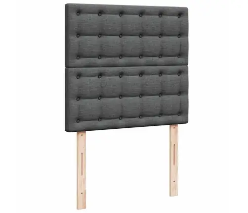 Atsperu Gultas Rāmis Ar Matraci, Tumši Pelēka, 80X200Cm, Audums Vidaxl