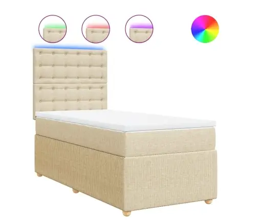 Kontinentaalvoodi Madratsiga, Kreemjas, 80X200 cm Kangas