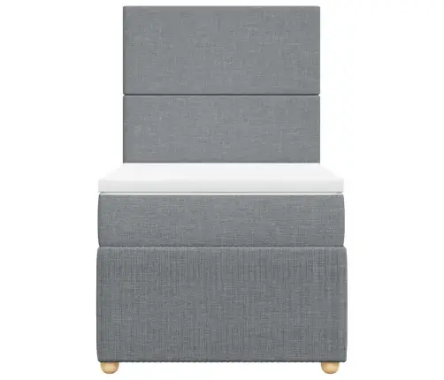 Atsperu Gulta Ar Matraci, Gaiši Pelēka, 90X190 Cm, Audums Vidaxl