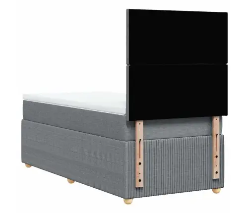 Atsperu Gulta Ar Matraci, Gaiši Pelēka, 90X190 Cm, Audums Vidaxl