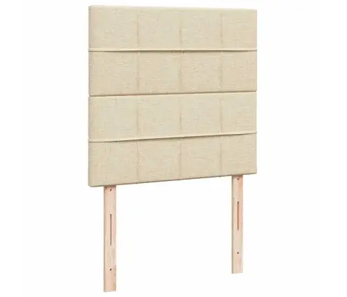 Lova Su Spyruoklėmis Ir Čiužiniu, Kreminė, 90X190 cm Audinys