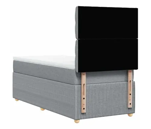 Atsperu Gulta Ar Matraci, Gaiši Pelēka, 90X190 Cm, Audums Vidaxl