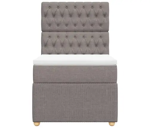 Atsperu Gulta Ar Matraci, Pelēkbrūns, 90X190 Cm, Audums Vidaxl