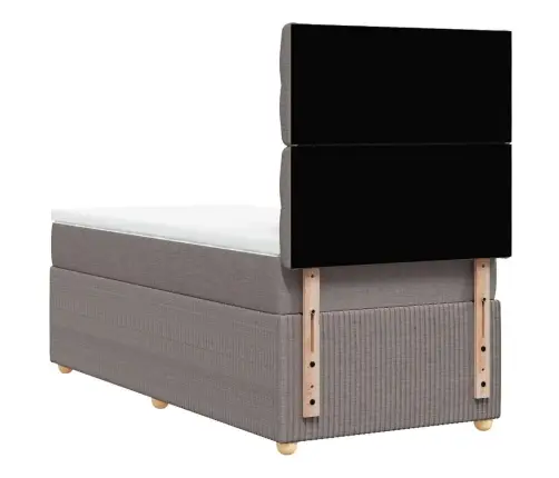 Atsperu Gulta Ar Matraci, Pelēkbrūns, 90X190 Cm, Audums Vidaxl