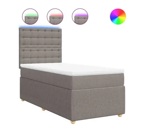 Atsperu Gulta Ar Matraci, Pelēkbrūns, 90X190 Cm, Audums Vidaxl Atsperu Gulta Ar Matraci, Pelēkbrūns, 90X190 Cm, Audums Vidaxl