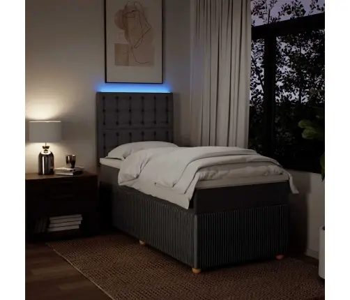 Atsperu Gulta Ar Matraci, Pelēkbrūns, 90X190 Cm, Audums Vidaxl Atsperu Gulta Ar Matraci, Pelēkbrūns, 90X190 Cm, Audums Vidaxl