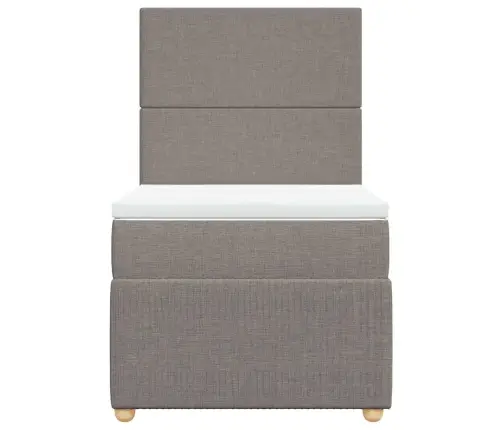 Lova Su Spyruoklėmis Ir Čiužiniu, Taupe, 90X200 cm Audinys