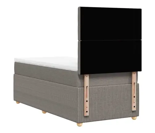 Lova Su Spyruoklėmis Ir Čiužiniu, Taupe, 90X200 cm Audinys