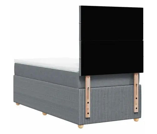 Lova Su Spyruoklėmis Ir Čiužiniu, Pilka, 100X200cm Audinys