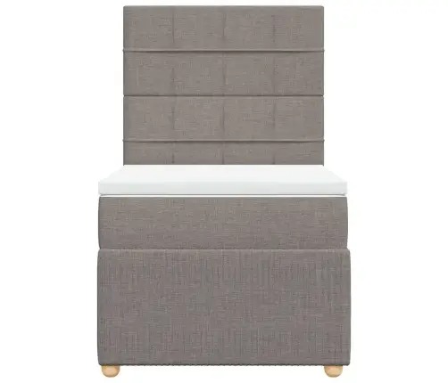 Lova Su Spyruoklėmis Ir Čiužiniu, Taupe, 100X200cm Audinys