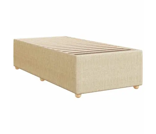 Lova Su Spyruoklėmis Ir Čiužiniu, Kreminė, 100X200cm Audinys