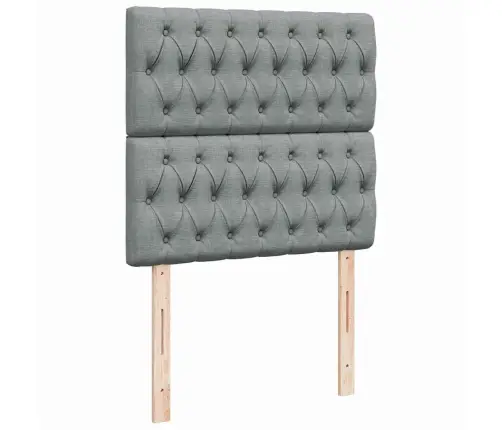 Atsperu Gultas Rāmis Ar Matraci, Gaiši Pelēka Audums, 100X200Cm Vidaxl