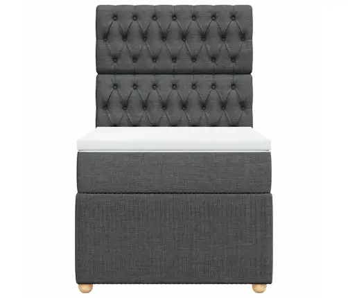 Atsperu Gultas Rāmis Ar Matraci, Tumši Pelēka Audums, 100X200Cm Vidaxl