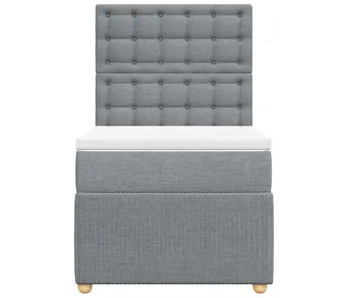 Lova Su Spyruoklėmis Ir Čiužiniu, Pilka, 100X200cm Audinys