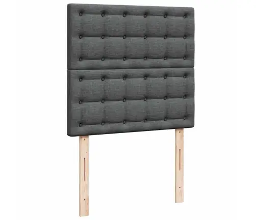 Atsperu Gultas Rāmis Ar Matraci, Tumši Pelēka Audums, 100X200Cm Vidaxl