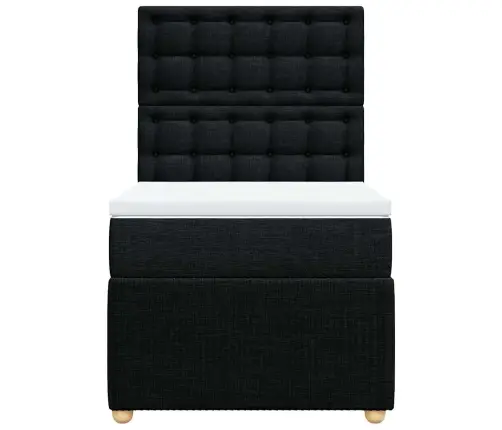 Kontinentaalvoodi Madratsiga, Must, 100X200 cm Kangas