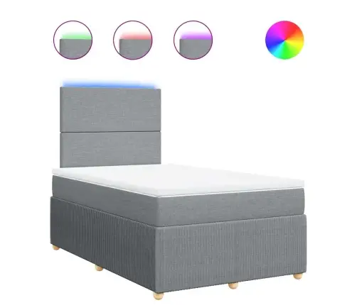 Lova Su Spyruoklėmis Ir Čiužiniu, Pilka, 120X190cm Audinys