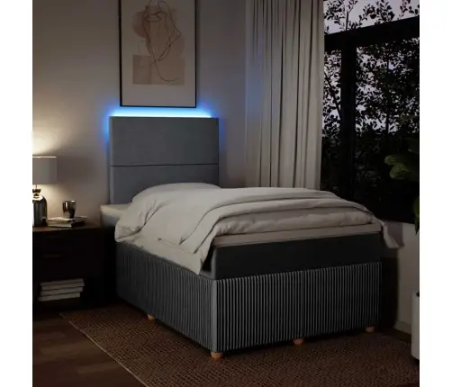 Lova Su Spyruoklėmis Ir Čiužiniu, Pilka, 120X190cm Audinys