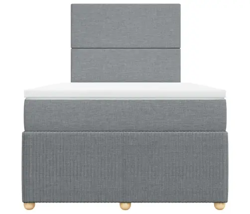 Lova Su Spyruoklėmis Ir Čiužiniu, Pilka, 120X190cm Audinys