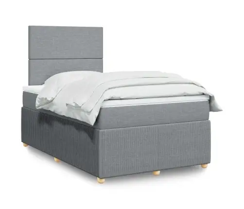 Lova Su Spyruoklėmis Ir Čiužiniu, Pilka, 120X190cm Audinys