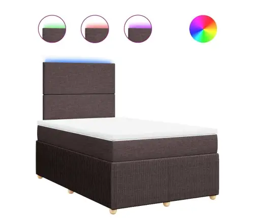 Atsperu Gulta Ar Matraci, Tumši Brūns Audums, 120X190 Cm Vidaxl