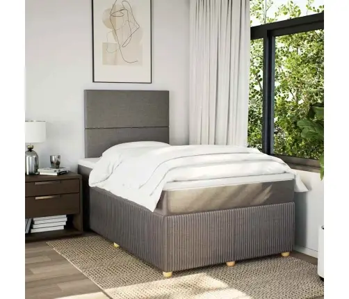 Lova Su Spyruoklėmis Ir Čiužiniu, Taupe, 120X190cm Audinys