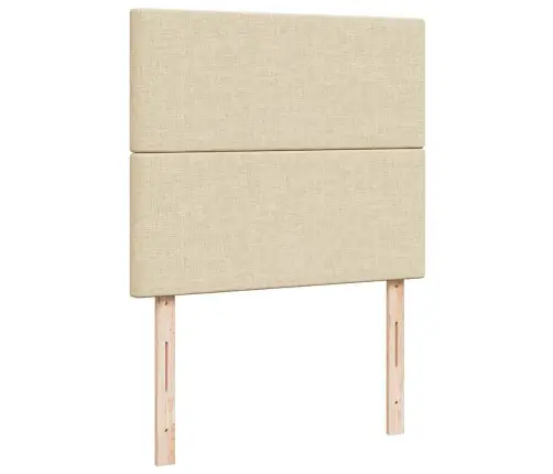 Atsperu Gulta Ar Matraci, Krēmkrāsas Audums, 120X190 Cm Vidaxl