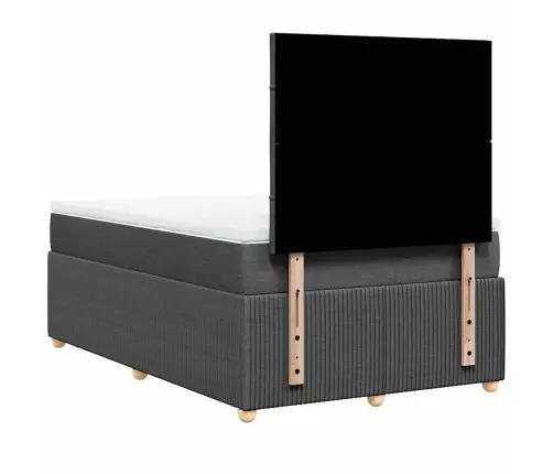 Lova Su Spyruoklėmis Ir Čiužiniu, Pilka, 120X190cm Audinys