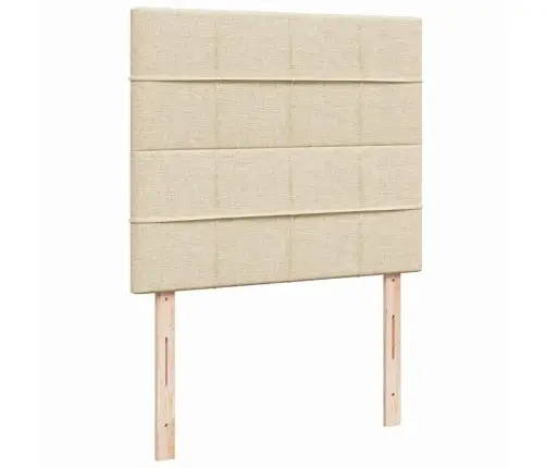 Atsperu Gulta Ar Matraci, Krēmkrāsas Audums, 120X190 Cm Vidaxl