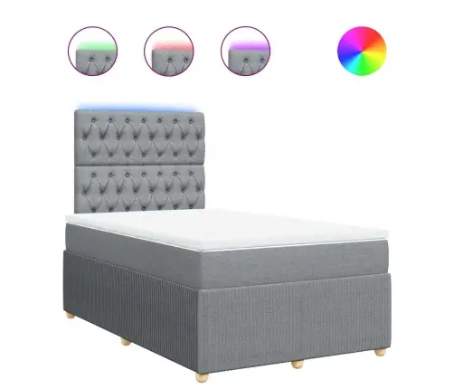 Atsperu Gulta Ar Matraci, Gaiši Pelēka Audums, 120X190 Cm Vidaxl