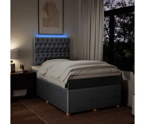 Atsperu Gulta Ar Matraci, Gaiši Pelēka Audums, 120X190 Cm Vidaxl