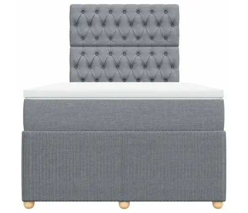 Atsperu Gulta Ar Matraci, Gaiši Pelēka Audums, 120X190 Cm Vidaxl