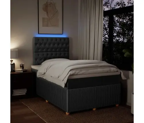 Atsperu Gulta Ar Matraci, Tumši Pelēka Audums, 120X190 Cm Vidaxl