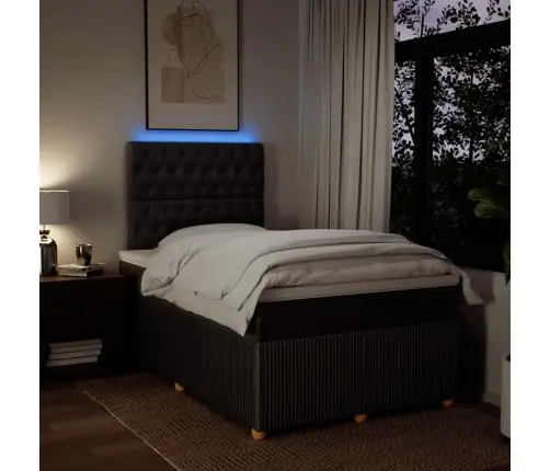 Atsperu Gulta Ar Matraci, Tumši Brūns Audums, 120X190 Cm Vidaxl