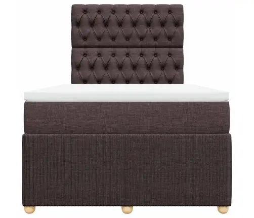 Atsperu Gulta Ar Matraci, Tumši Brūns Audums, 120X190 Cm Vidaxl