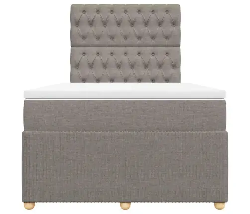 Atsperu Gulta Ar Matraci, Pelēkbrūns Audums, 120X190 Cm Vidaxl