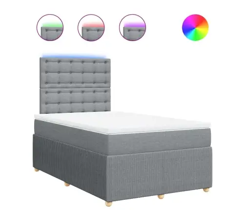 Lova Su Spyruoklėmis Ir Čiužiniu, Pilka, 120X190cm Audinys