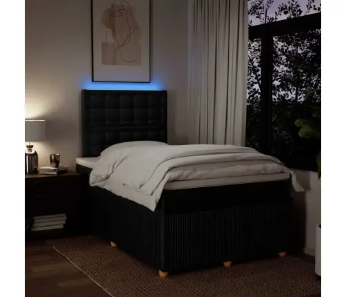 Atsperu Gulta Ar Matraci, Melns Audums, 120X190 Cm Vidaxl