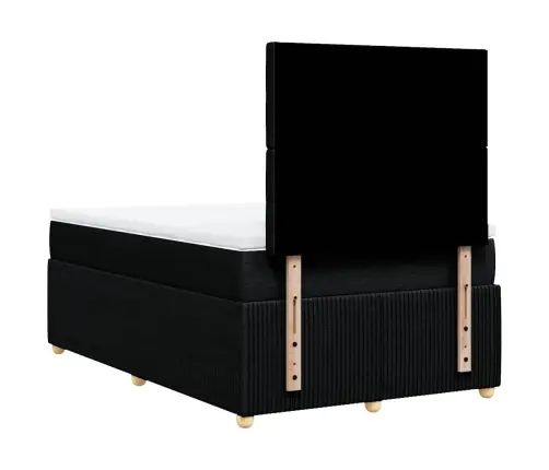 Atsperu Gulta Ar Matraci, Melns Audums, 120X190 Cm Vidaxl