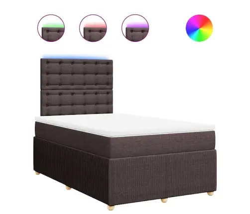 Lova Su Spyruoklėmis Ir Čiužiniu, Ruda, 120X190cm Audinys