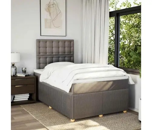 Lova Su Spyruoklėmis Ir Čiužiniu, Taupe, 120X190cm Audinys