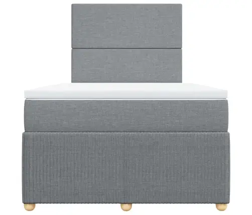 Atsperu Gulta Ar Matraci, Gaiši Pelēka Audums, 120X200Cm Vidaxl