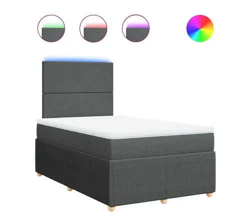 Atsperu Gulta Ar Matraci, Tumši Pelēka Audums, 120X200Cm Vidaxl